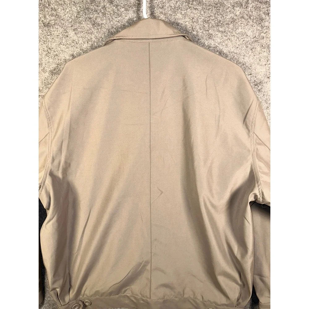 BOXIN.AOA.JW. Mens Harrington Jacket Tan Beige FullZip Lined Coat Large 77149440